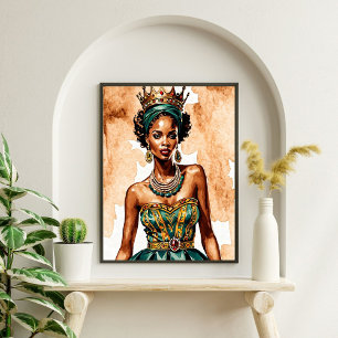 Elegant Black Queen Wall Art – Empowering Royalty
