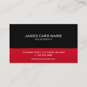 Elegant Black Red business card