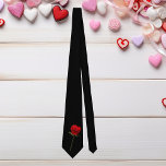 Elegant Black Red Long Stem Rose Valentine's Day Tie<br><div class="desc">This design was created through digital art. It may be personalized by clicking the customize button and add a name, initials or your favorite words. Contact me at colorflowcreations@gmail.com if you with to have this design on another product. Purchase my original abstract acrylic painting for sale at www.etsy.com/shop/colorflowart. See more...</div>