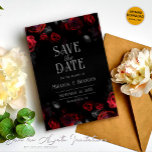 Elegant Black Red Roses Floral Save The Date<br><div class="desc">Embrace romance and sophistication with our custom-designed, elegant Black Red Roses Floral Save the Dates. These charming invitations are sure to set a tone of love and joy for your upcoming celebration. Available as printed or digital invitations, each piece is meticulously designed with love by Mylini Design, an experienced designer...</div>