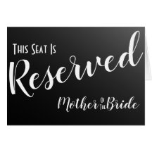 Elegant Black Reserved Seat Wedding Sign