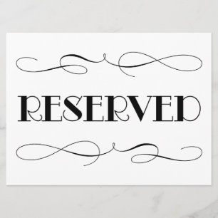 Elegant Black Reserved Seating Wedding Sign Invitation