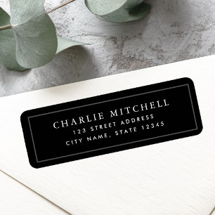 Elegant black return address