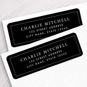 Elegant black return address