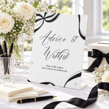 Elegant Black Ribbon Pearl Bridal Shower Advice