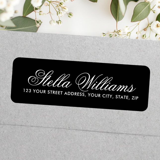 Elegant black romantic calligraphy script (Elegant black romantic calligraphy script label)