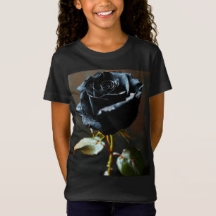 Elegant Black Rose Fine Jersey Baby T-Shirt