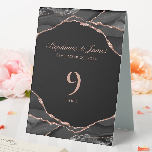 Elegant Black Rose Gold Foil Agate Wedding (In SItu (Wedding))