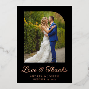 Elegant Black & Rose Gold Photo Wedding