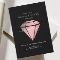 Elegant, Black, Rosegold Diamond Einladung