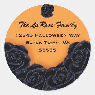 Elegant Black Roses Classic Round Sticker