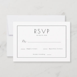 Elegant Black RSVP Card