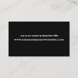 Elegant Black RSVP Wedding Website Enclosure Card