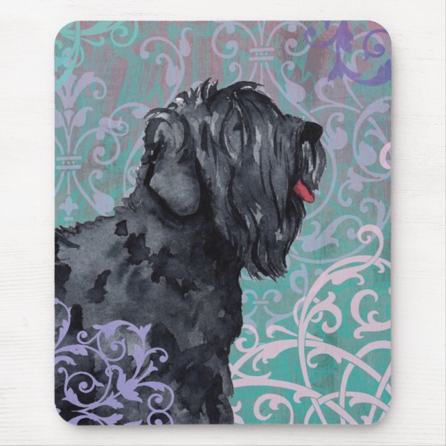 Elegant Black Russian Terrier Mouse Mat (Front)