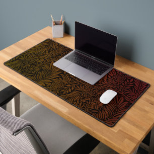 Elegant Black Rust Floral Botanical Desk Mat