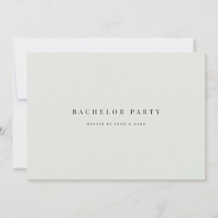 Elegant Black Sage Bachelor Party Invitation Card