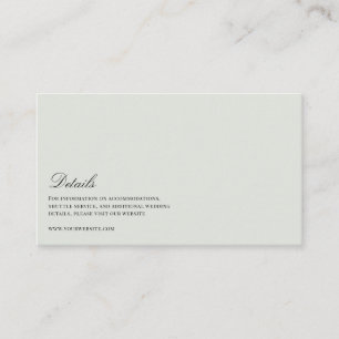 Elegant Black & Sage Green Wedding Details Enclosure Card