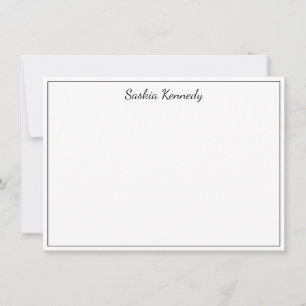 Elegant Black Script Border Personalised Card