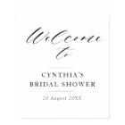 elegant black script bridal shower welcome sign