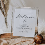 elegant black script bridal shower welcome sign<br><div class="desc">simple modern black script on a white sign. The text and colours on this sign poster can be edited.</div>