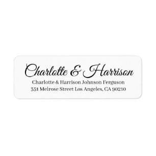 Elegant black script custom names chic Wedding