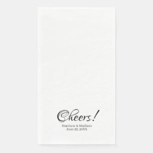 Elegant black script custom names text Wedding Napkin