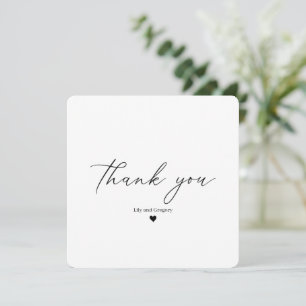 Elegant Black Script Heart Thank You