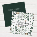 Elegant Black Script Magnolia Eucalyptus Greenery  Holiday Card<br><div class="desc">Elegant Black Script Magnolia Eucalyptus Greenery Holiday Card. Send holiday greetings to your loved ones with this modern non-photo design festive holiday cards. All the texts are pre-arranged for you to personalise easily and quickly with your own details. Happy Holidays!</div>