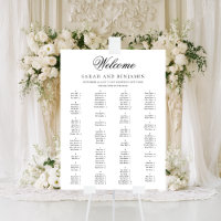 Elegant Black Script Minimal Wedding Seating Chart