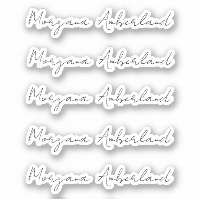 Elegant Black Script Name Office Cut Vinyl  (Front)