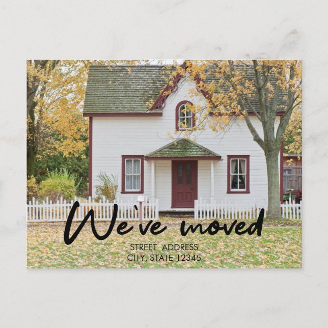 Elegant Black Script New House Warming Photo Announcement Postcard (Front)