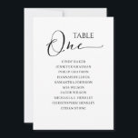 Elegant Black Script Table Number 1 Seating Chart<br><div class="desc">Modern and elegant design printed Black White Calligraphy Script Table Number 1 Seating Chart Cards that can be customised with your text and add each table number card to your cart, one by one. Please click the "Customise it" button and use our design tool to modify this template. Check out...</div>