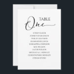 Elegant Black Script Table Number 1 Seating Chart<br><div class="desc">Modern and elegant design printed Black White Calligraphy Script Table Number 1 Seating Chart Cards that can be customised with your text and add each table number card to your cart, one by one. Please click the "Customise it" button and use our design tool to modify this template. Check out...</div>