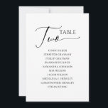 Elegant Black Script Table Number 2 Seating Chart<br><div class="desc">Modern and elegant design printed Black White Calligraphy Script Table Number 2 Seating Chart Cards that can be customised with your text and add each table number card to your cart, one by one. Please click the "Customise it" button and use our design tool to modify this template. Check out...</div>
