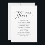 Elegant Black Script Table Number 3 Seating Chart<br><div class="desc">Modern and elegant design printed Black White Calligraphy Script Table Number 3 Seating Chart Cards that can be customised with your text and add each table number card to your cart, one by one. Please click the "Customise it" button and use our design tool to modify this template. Check out...</div>
