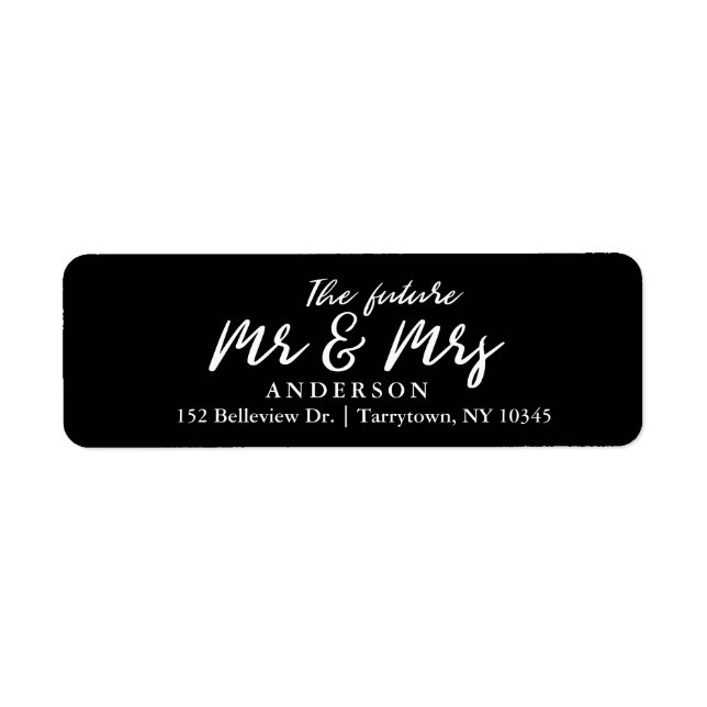 Elegant Black Script The Future Mr and Mrs (Front)