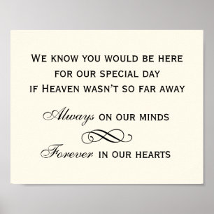 Elegant Black Script Wedding Memorial Sign