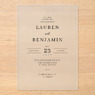 Elegant Black Serif Wedding Invitation