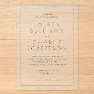 Elegant Black Serif Wedding Invitation