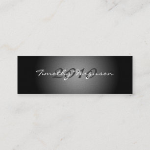 Elegant black silver graduation name card