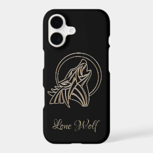 Elegant Black Silver Grey Howling Lone Wolf