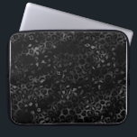 Elegant Black & Silver grey Leopard Print Pattern  Laptop Sleeve<br><div class="desc">Black and Silver grey Leopard Print Pattern</div>