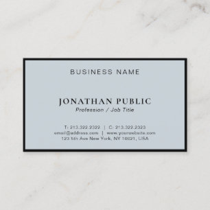 Elegant Black & Silver Modern Minimalist Template Business Card