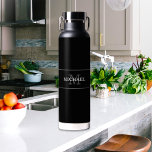 Elegant Black Silver Monogram Custom Name Water Bottle<br><div class="desc">Customise the text, and easily create your personalised water bottle. Click EDIT DESIGN to change the text colour or background colour. You can TRANSFER this DESIGN to other Zazzle products and adjust it to fit most Zazzle items. Standard Studio designs are made in high-resolution graphics for professional print. Thank you...</div>