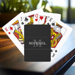 Elegant Black Silver Monogram Name Personalised Playing Cards<br><div class="desc">Customise the text, and easily create your personalised playing cards. Click EDIT to change the text colour or background colour. You can TRANSFER this DESIGN on other Zazzle products and adjust it to fit most of the Zazzle items. Standard Studio designs are made in high-resolution graphics for professional print. Thank...</div>