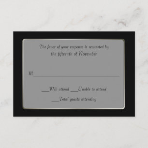 Elegant Black & Silver Wedding Response Card