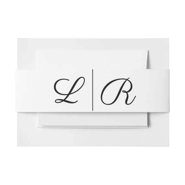 Elegant Black Simple Belly Band Invitation Belly Band (Front Example)