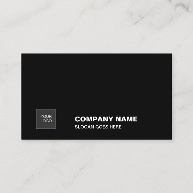 Elegant Black Simple Plain Professional Corporate Business Card (Front)