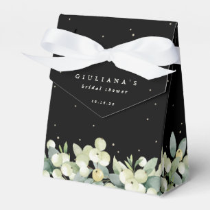Elegant Black Snowberry+Eucalyptus Bridal Shower Favour Box