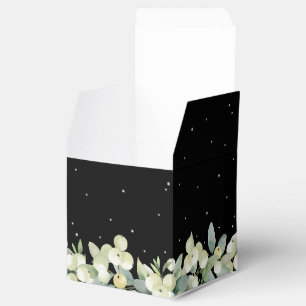 Elegant Black Snowberry+Eucalyptus Bridal Shower Favour Box
